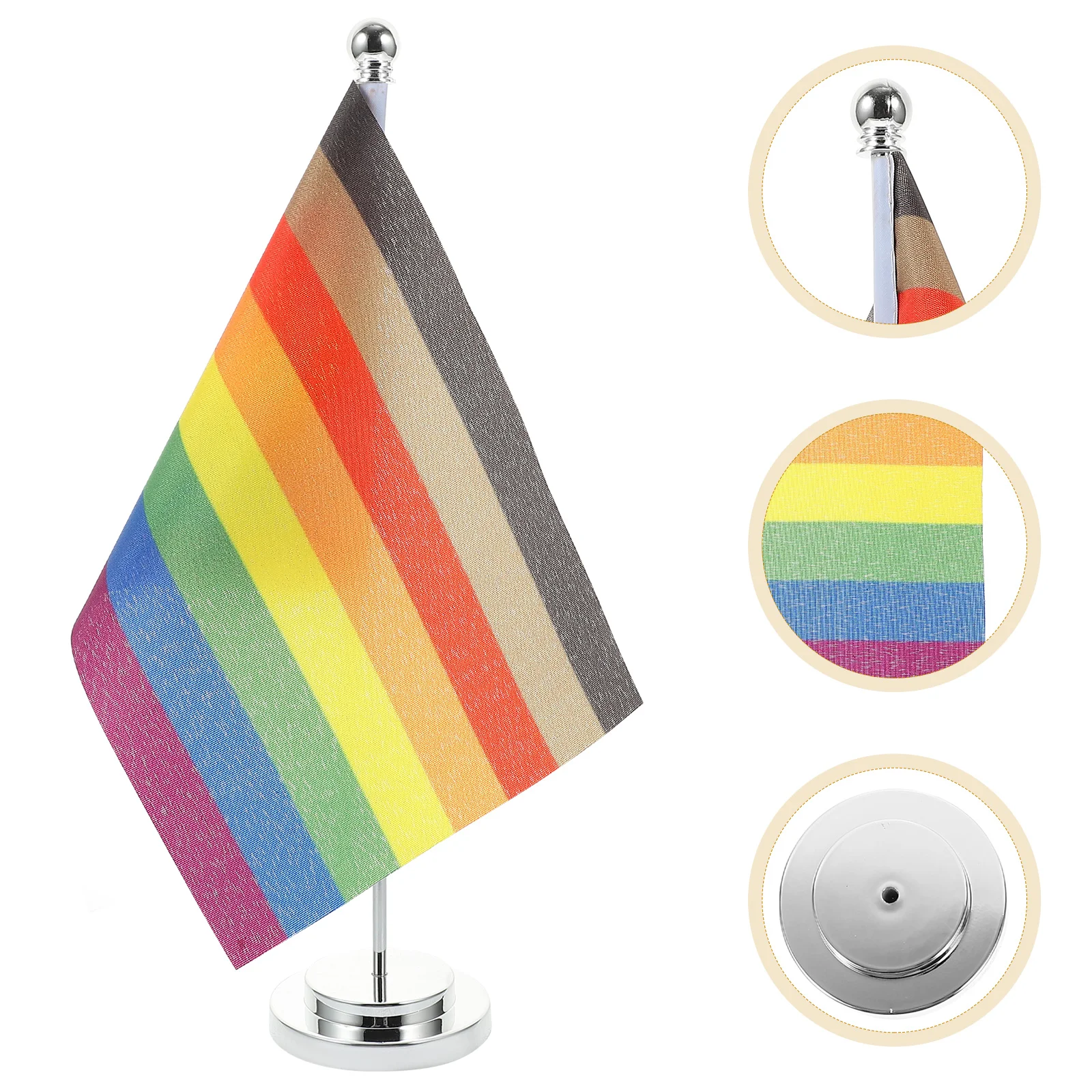 

Rainbow Single Pole Table Runner Party Decoration Flags Support Stripe Desk Portable Banner Pride