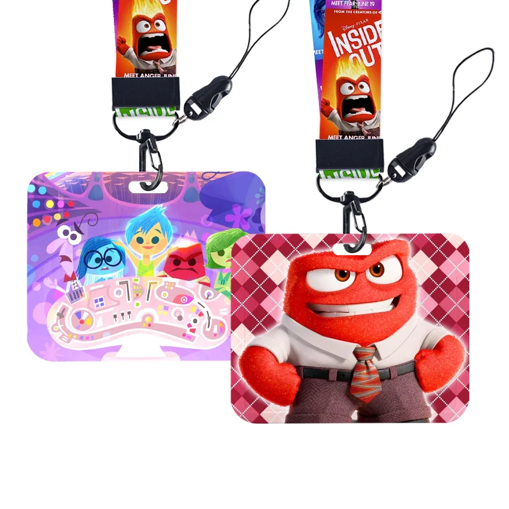 

Wholesale Disney Angry Inside Out Neck Strap Polyester Stationery ID Card Holder Lanyard Keychain ID Badge Holder