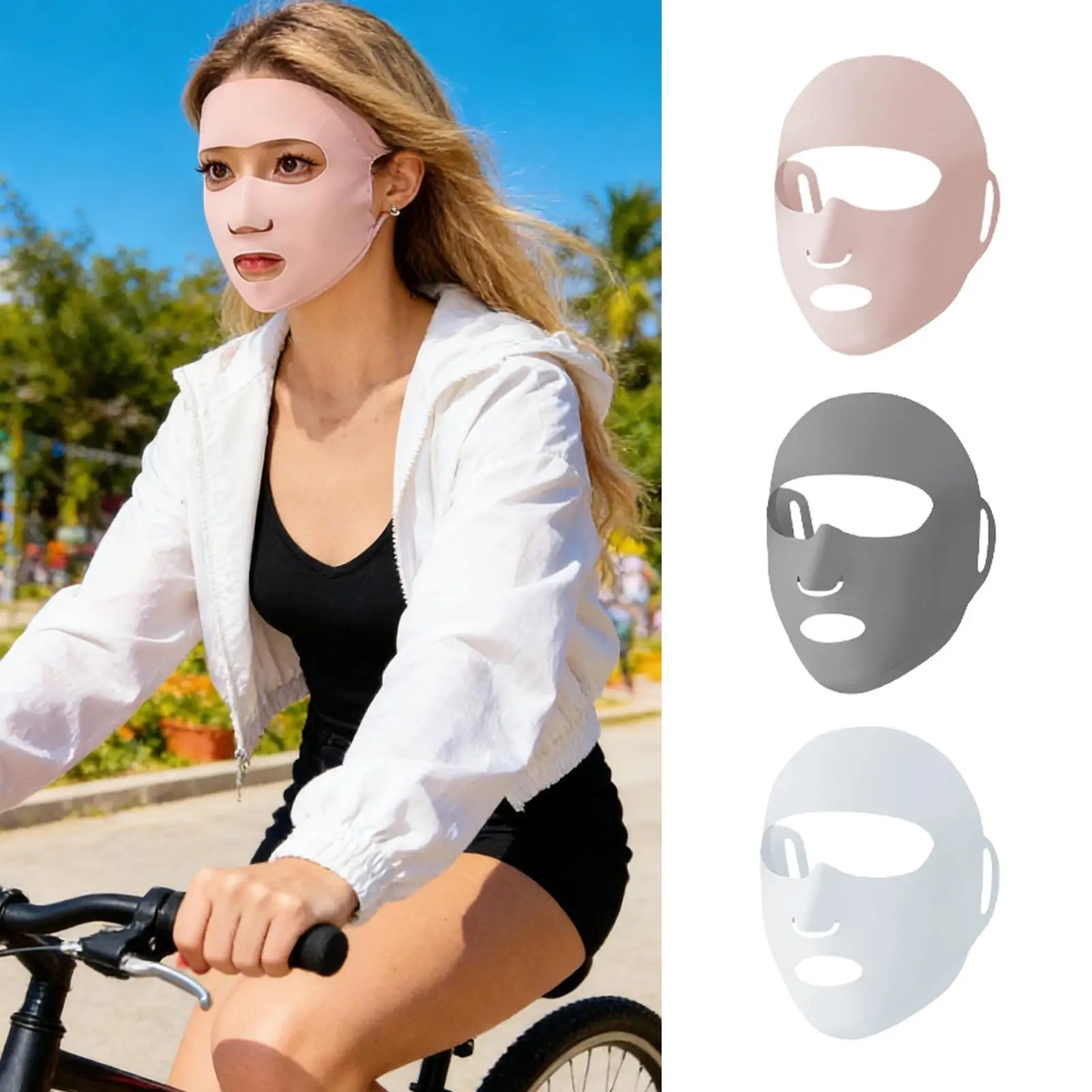 Sun Protection Summer Full Face Mask Sun Protection Men Women Face Mask for Outdoor Travel Ice Sense Breathable Face Cover - view 6