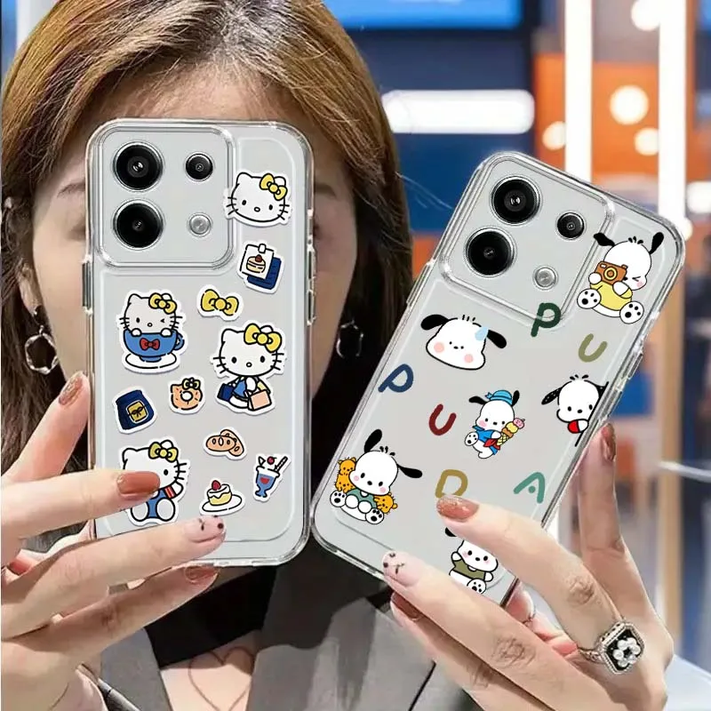 

Warm Healing Hello Kitty Art For Redmi Note 15 14 13 12 12R 11E Pro Plus Turbo 4G 5G Space Shell Phone Case