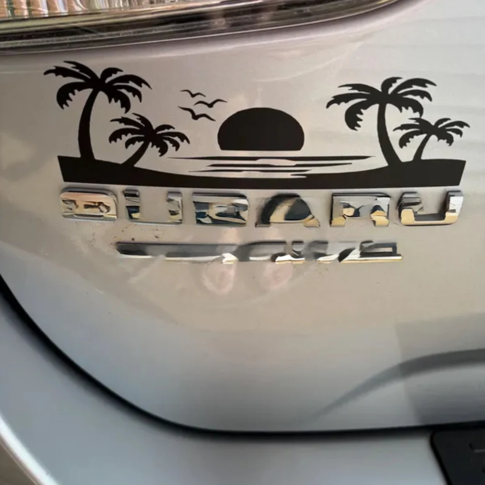 4Pcs Forest Camping Mountain Beach Palm Desert Cactus Nature Scenery Car Sticker Exterior Accessories Waterproof Vinyl Decal