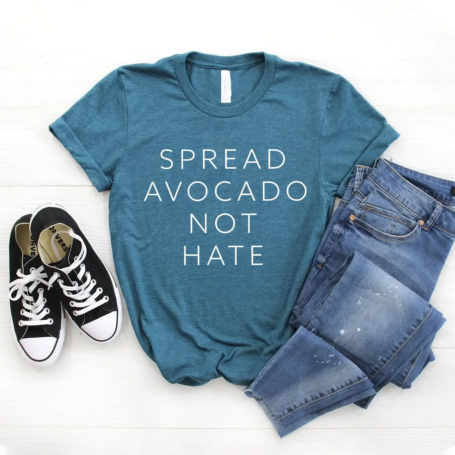 Vegetarian T Shirt Avocado Spread Not Hate Guac Softstyle