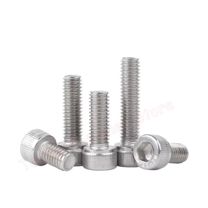 1-10pcs M6 M8 M10 M12 304 A2 Stainless Steel Hexagon Hex Socket Head Cap Allen Bolt Screw DIN912 Length 8 10 12 14 15 16-100mm