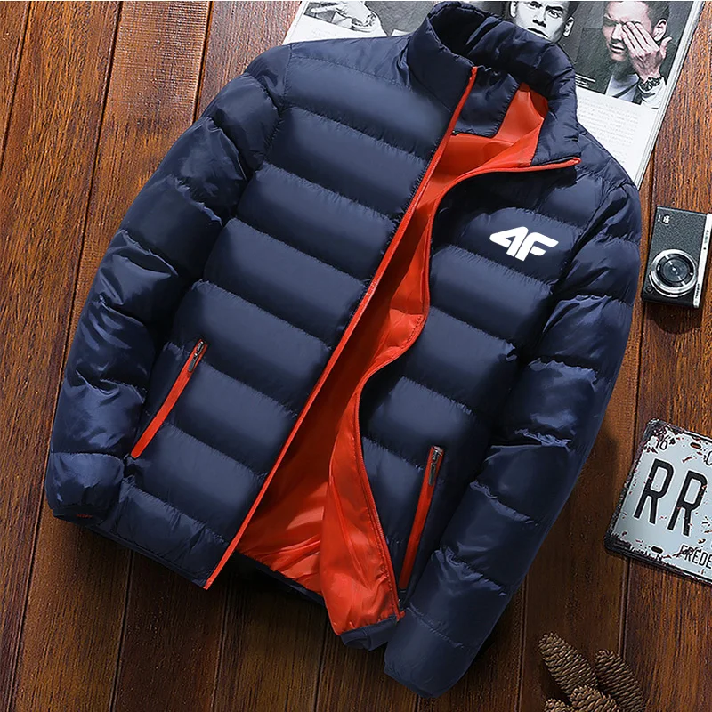 

2022 Men's Casual Jacket Waterproof Windbreaker Winter Warm Autumn Zip-Up Coat Solid Color Large Size
