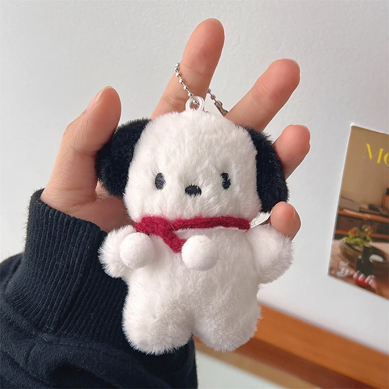 Cartoon Dog Doll Keychain Women Cute Plush Dog Keyring For Girls Gifts Creative Car Keychain