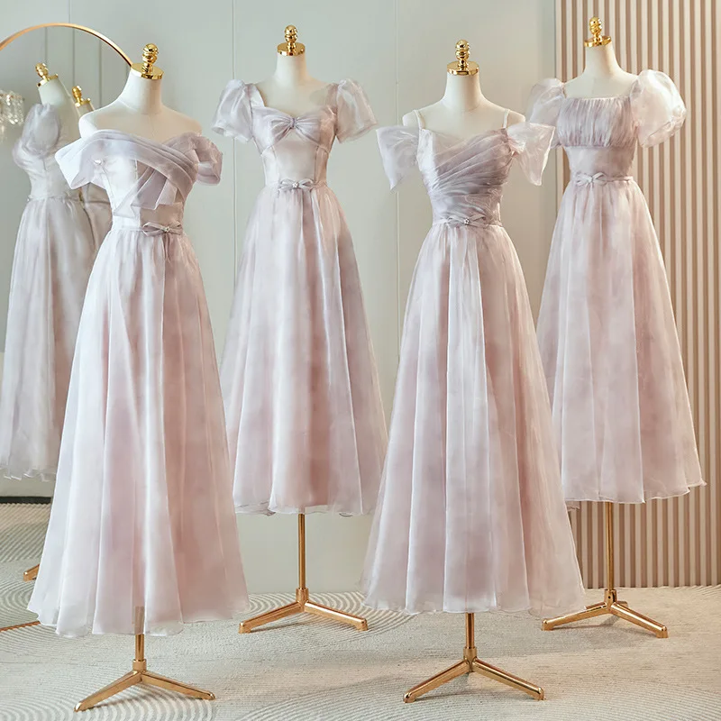 Wedding Bridesmaid Dress 2026 New Spring Niche Senior Sisters Group Host Evening Dress Slim Atmosphere Party Dress Customization