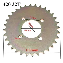 32 Teeth Motorcycle scooter chain drive gear 420 Small sprocket 32T sprockets Good Quality Brand New