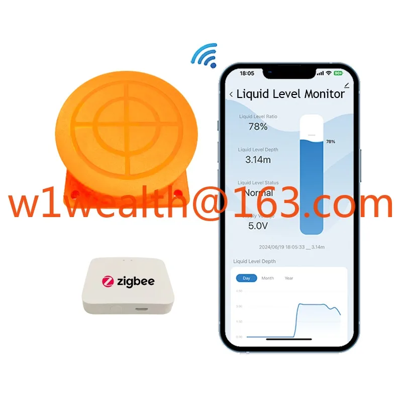 

Беспроводной Zigbee Tuya, детектор мобильного приложения, вода, топливо, масло, датчик уровня жидкости, индикатор сигнализации, монитор удаленного бака