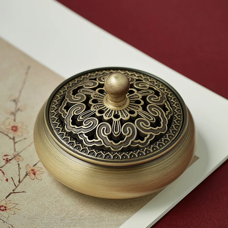 Mini Aroma Incense Burner Box Aesthetic Portable Copper Creative Incense Holder Spiritual Encens Bruleur Decoration Zen CC50XL