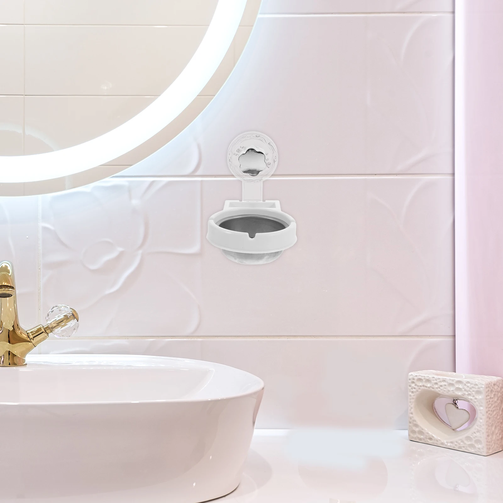 

Wall Mounted Stainless Steel Ashtray No Drill Smokeless Easy Install Compact Bathroom Office Decorative Multifunctional