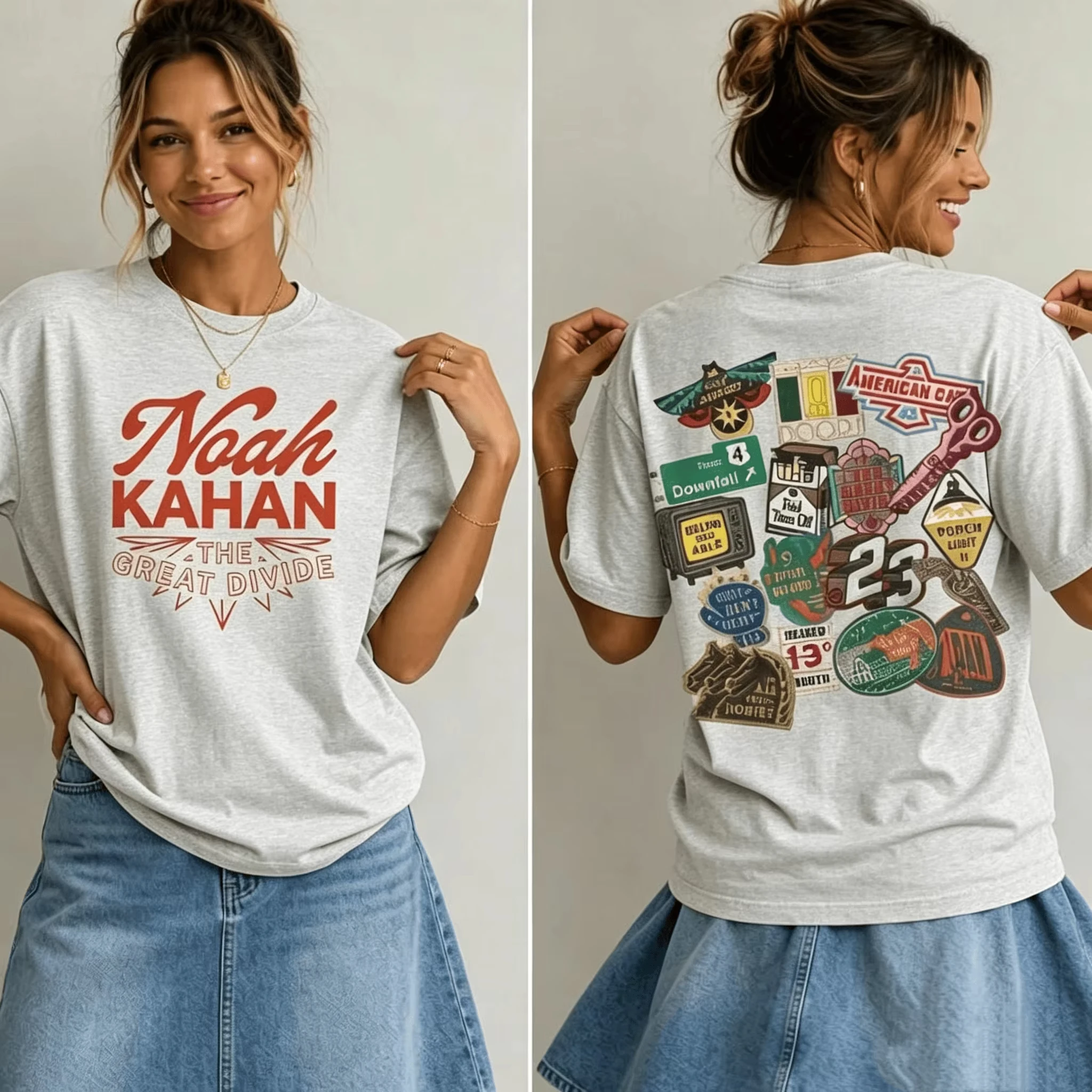 Noah Kahan The Great Divide Tour 2026 Concert Tshirt Cotton Men's Women's Popular Oversized Vintage Casual Tshirt Fan Gift