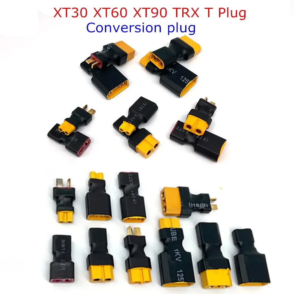 Adapter XT30 XT60 XT90 TRX T Plug Deans Female to Male Connectors Plug RC Car Airplane Drone Boat Lipo Battery Control Parts DIY