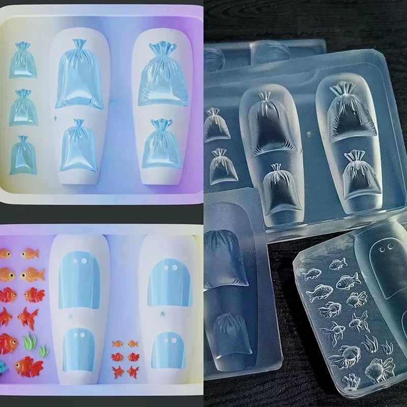 

1/4Pcs 3D Snake Girl Nail Silicone Carving Mold Snake DIY Nail Decoration Art Nail Beauty Charm Silicone Nail Mold