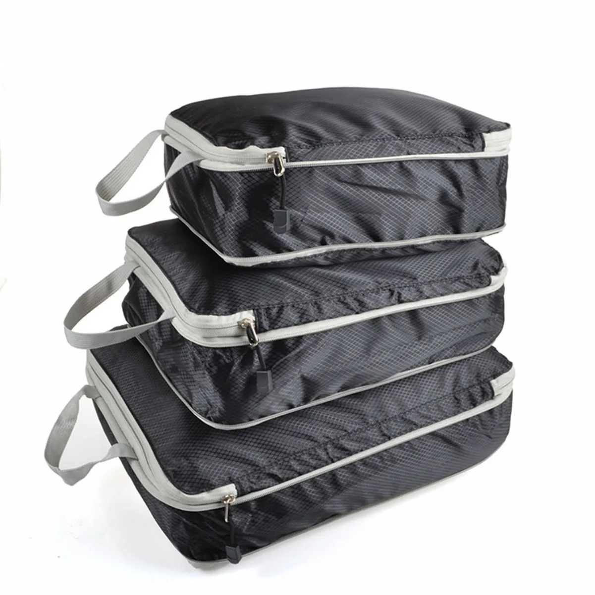 Set de 3 bolsas de compresión para equipaje de viaje