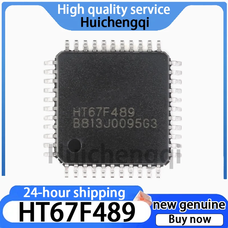 5PCS Original Genuine HT67F489 LQFP-44 A/D+LCD Flash Microcontroller Chip