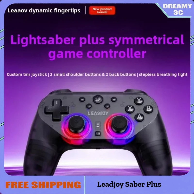 Leadjoy Saber Plus Gaming Controller Wireless JS13 Pro TMR Joystick 1000Hz PC Gamepad for Switch Windows Android IOS FPS