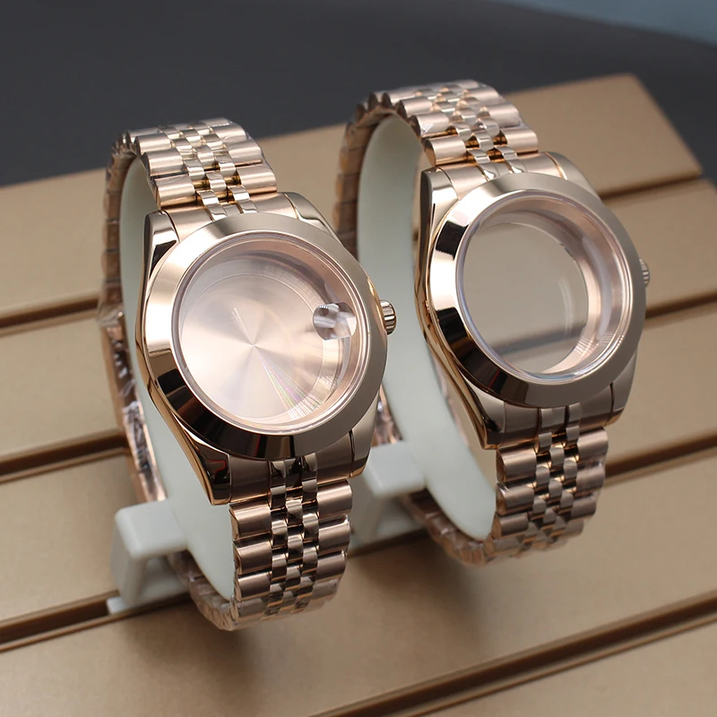 Rose Gold 36mm 40mm Watch Cases Bracelet Parts For Seiko NH34 NH35 NH36 NH38 Miyota 8215 Movement 28.5mm Dial Hot Sale Air-King