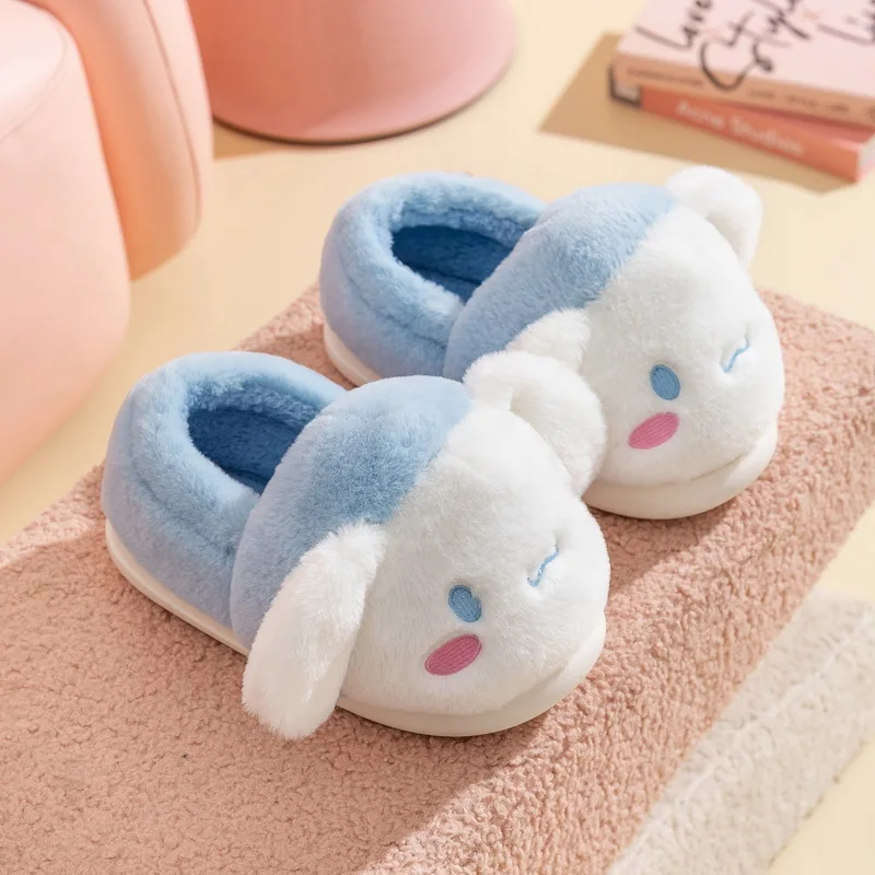 Kuromi My Melody Sanrio Cartoon Plush Slippers Floor Slippers Warm Winter Indoor Slipper Flat Non-slip Girl Home Shoes Xmas Gift