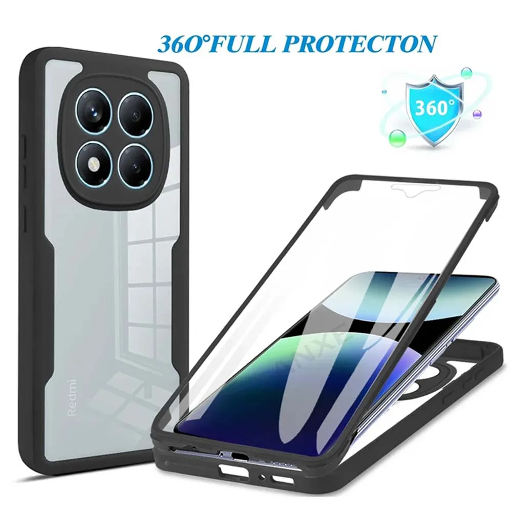 360 housse complète pour Redmi Note 14 Pro Plus + Funda pour Redmi Note 14 4G 5G A3 14C Protection d'écran couverture de téléphone