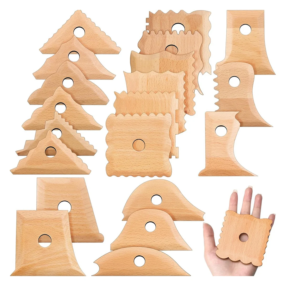 20 Pieces Pottery Ribbed Pottery Feet Shaping Tools Pottery Trimming Tools Clay Textured Ribs for Sculpting Clay