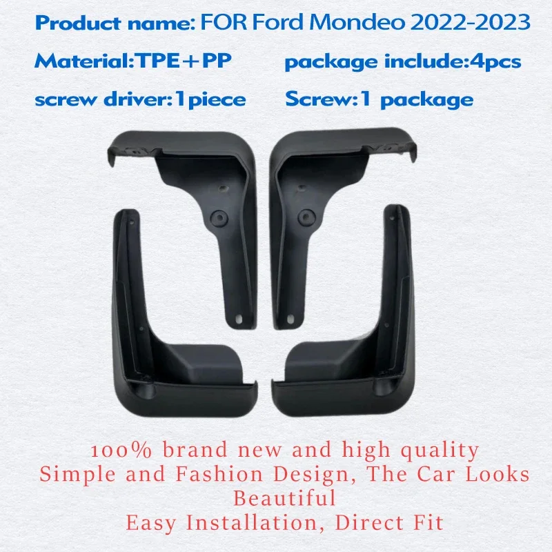 2022 2023 2024 2025 FOR Ford Mondeo Mudguard Fender Mud Flaps Guards Splash Mudflaps Car Accessories Front Rear 4pcs