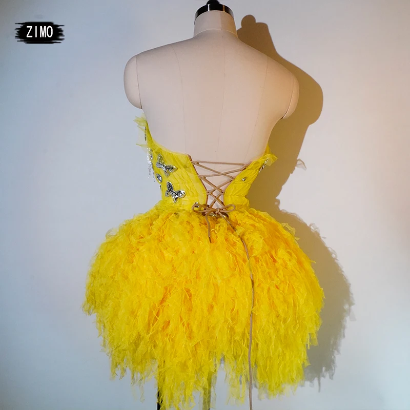 Fashioncustom Pink Dress Mesh Sexy Top And Skirt Sets Dance Birthday Party Club Performance Stage Singer Bar Drag Queen Costumes