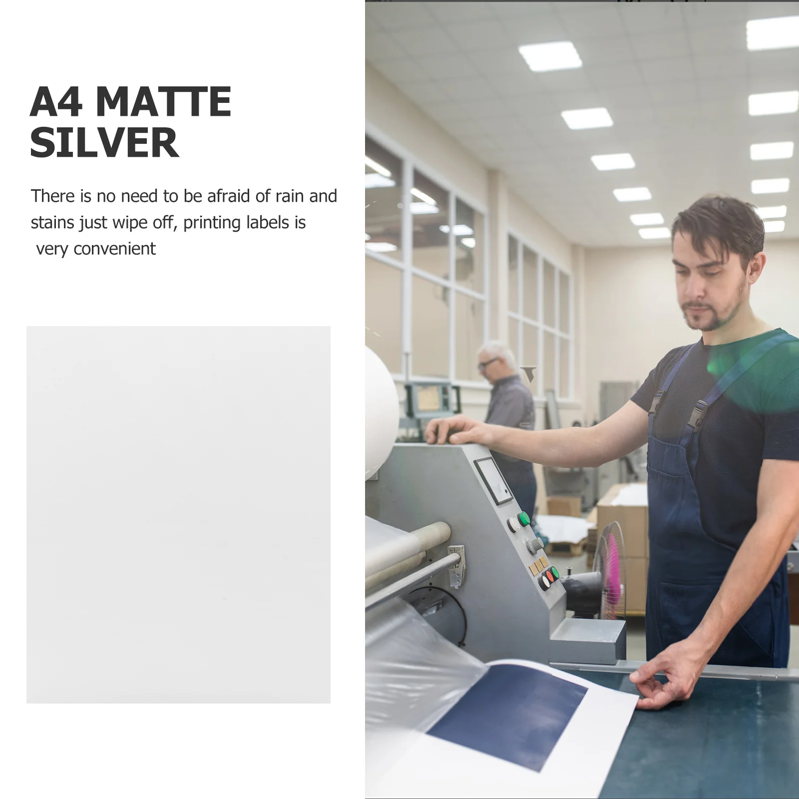 

Матовая серебряная наклейка для печати, пустая большая почтовая этикетка, наклейки для печати, для адреса, имени, цены, листов этикеток, самостоятельный лист