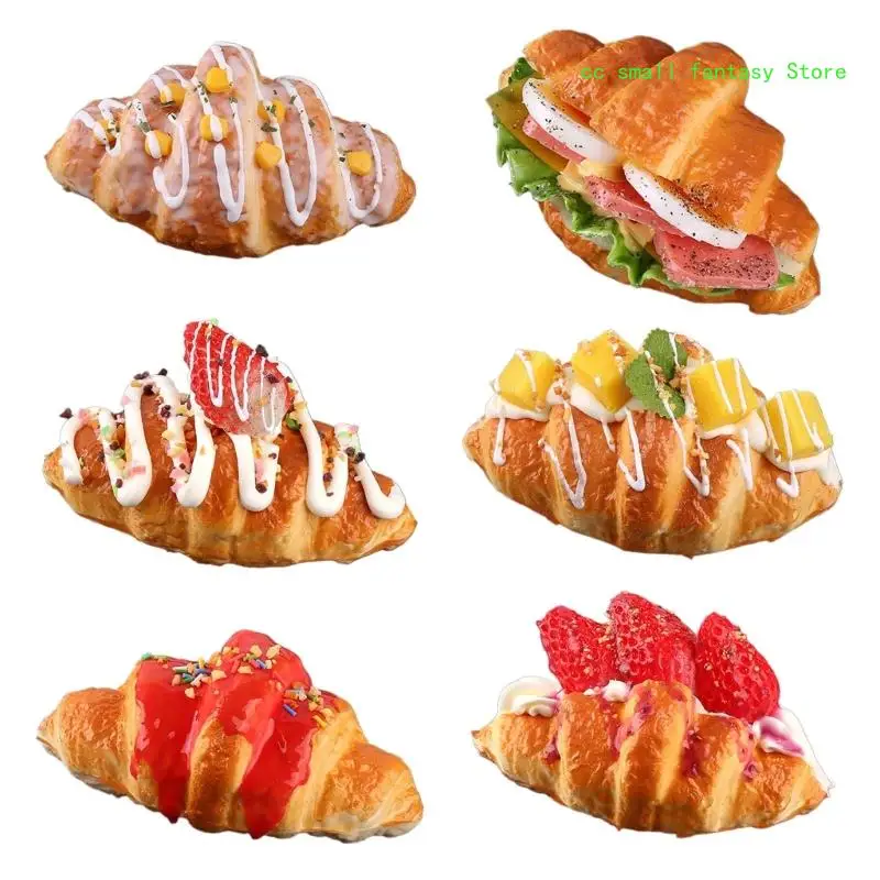 

R3MA Artificial Croissants Fake Bread Model Simulation Realistic Croissants Toy