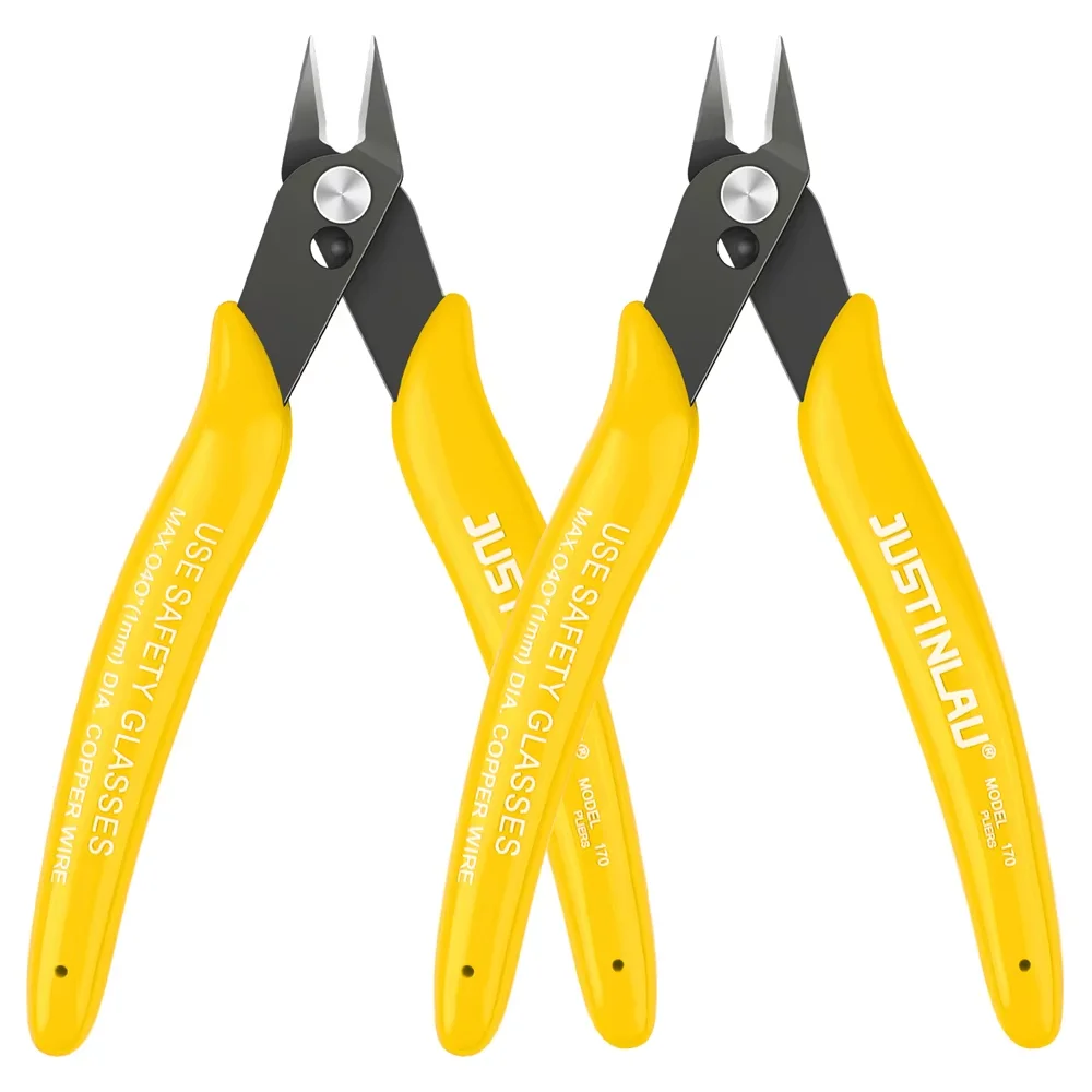 2 Stuks Mini Neus Snijtang Elektrische Draad Kabelschaar Metalen Side Knipt Flush Tang Handig Duurzaam Gereedschap - afbeelding 1