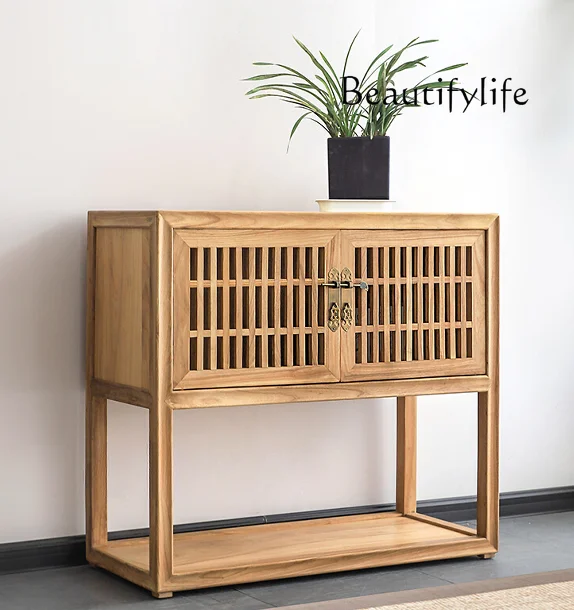 

Nordic New Chinese Style Solid Wood Sideboard Household Minimalist Storage Cabinet
