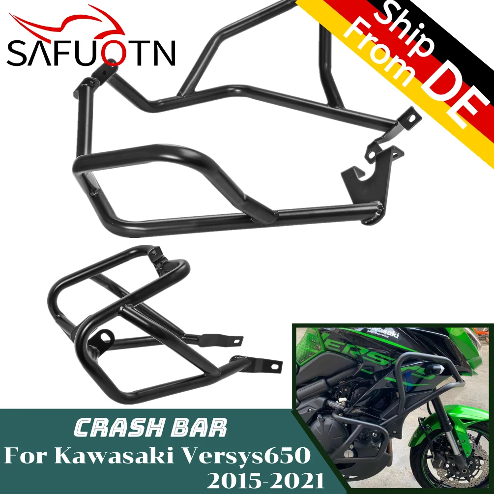 

for Kawasaki Versys 650 2015-2021 Engine Guard Highway Crash Bar Motorcycle Frame Protection Upper Lower Bumper Versys650 KLE650