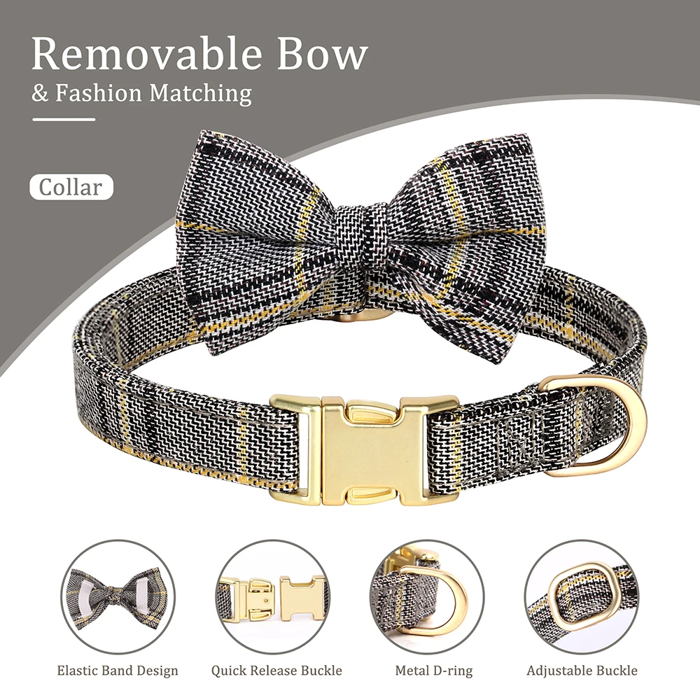 Nylon Dog Collar Harness Leash Set Adjustable Puppy Dogs Harnesses Vest Cute Bowknot Pet Collars With Lead for Small Medium Dogs