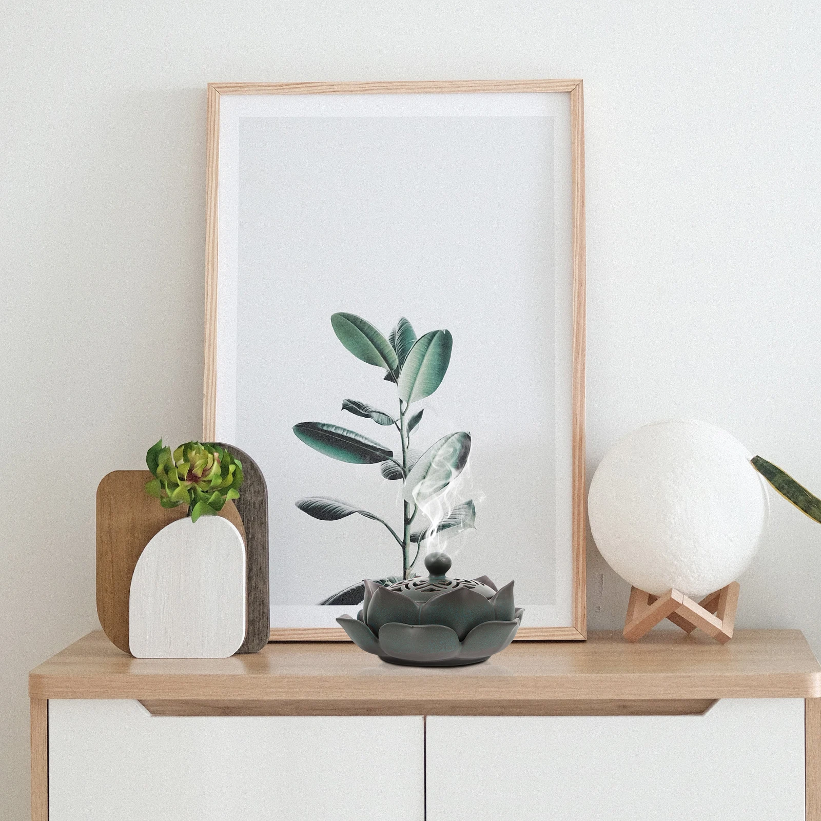 

1Pcs Incense Burner Ceramic Retro Home Office Study Censer Holder Decorative Desktop Ornament