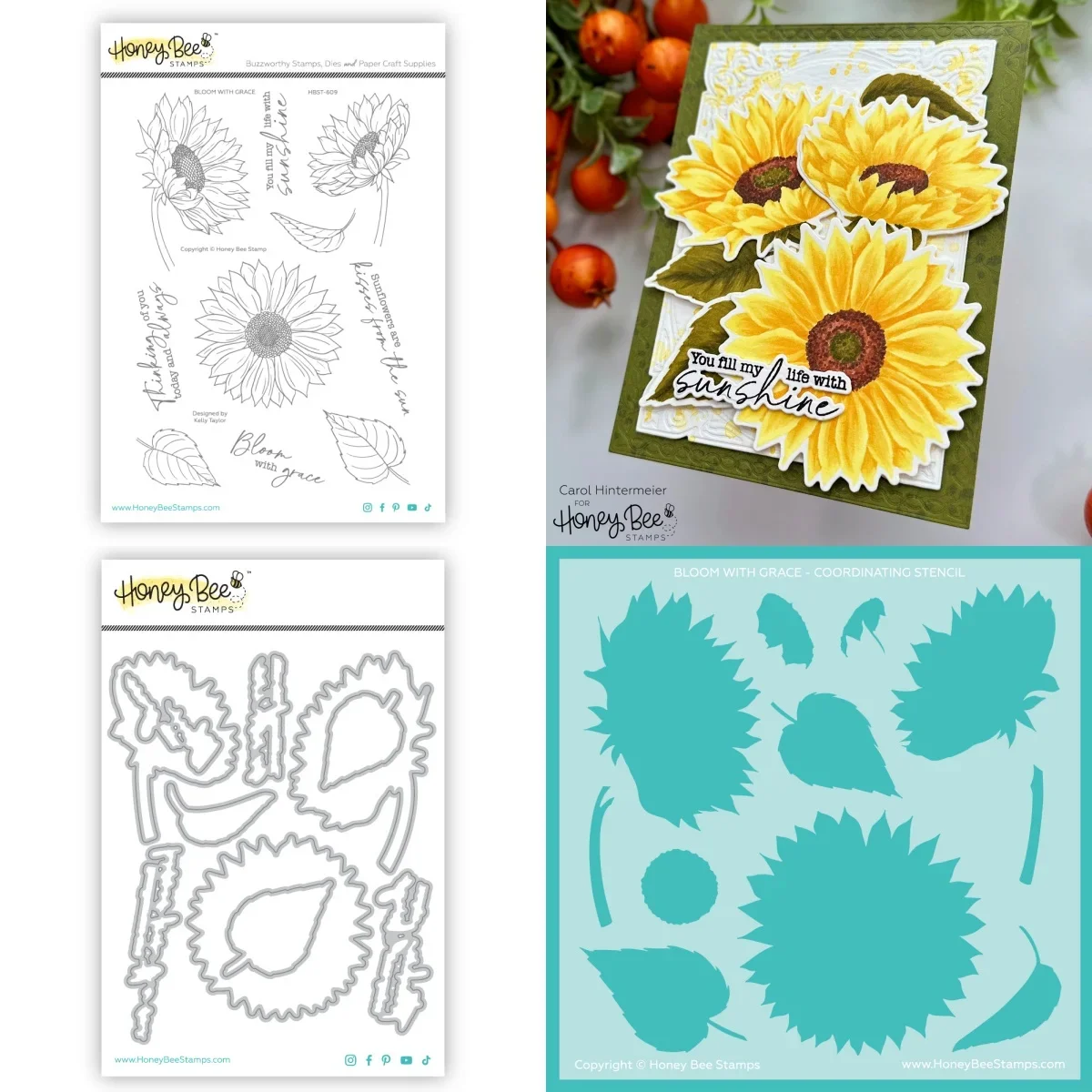 

2024 Fall Halloween Sunflower Metal Cutting Dies Clear Stamps Stencil DIY Card Scrapbook Paper Album Craft Supplies Decoration