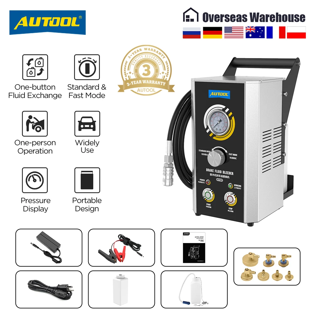 AUTOOL AST609 Car Brake Bleeder Kit Brake Fluid Bleeder Exchanger Machines Professional Pulsating Brake Oil Fluid Bleeding Tool