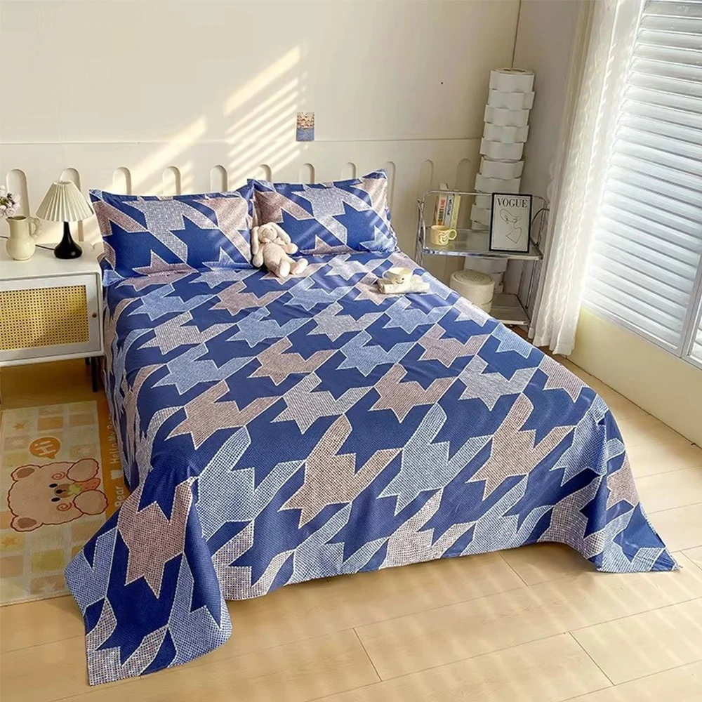 Skin-friendly Bed Sheet High Quality Bedroom Printed BedCover Double Queen Size Bed Sheet Soft Home Bed Linen Sheets Home Decor