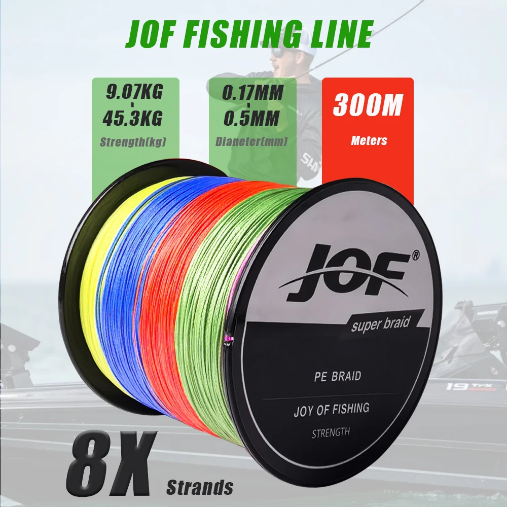 JOF X8 PE Geflochtene Angelschnur Pesca Karpfen Multifilament Fliegenschnur Japanisches Salzwasser 1000M 500M 300M 20LB-100LB