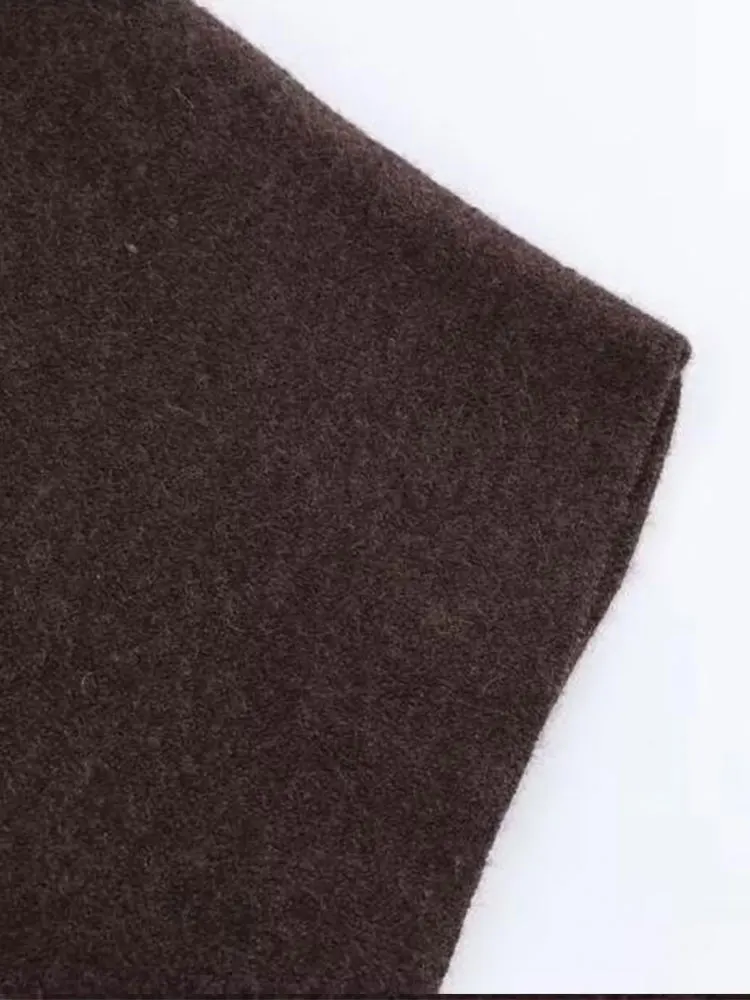 TFAFXY سترات نسائية فضفاضة محبوكة ملابس الشارع الشهير برقبة دائرية على طراز الرأس موضة خريف وشتاء 2025 ملابس خارجية متماسكة