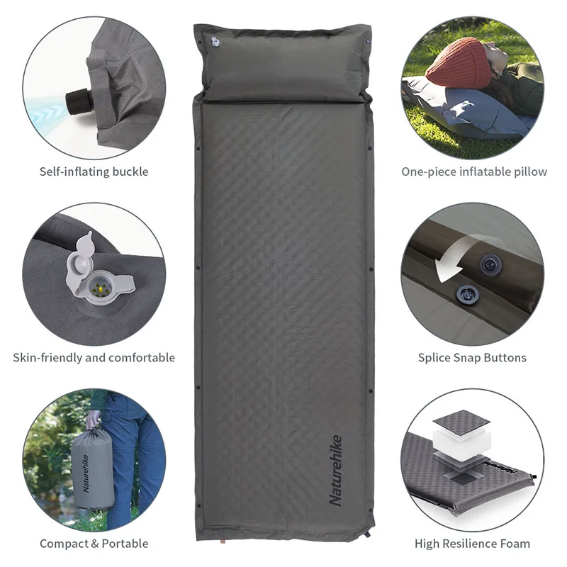 Naturehike D01 Zelfopblazende Luchtmat Splikbare Camping Slaapkussen Reizen 3 6Cm Luchtbed Wandelen Tent Mat Buiten Bed Matten