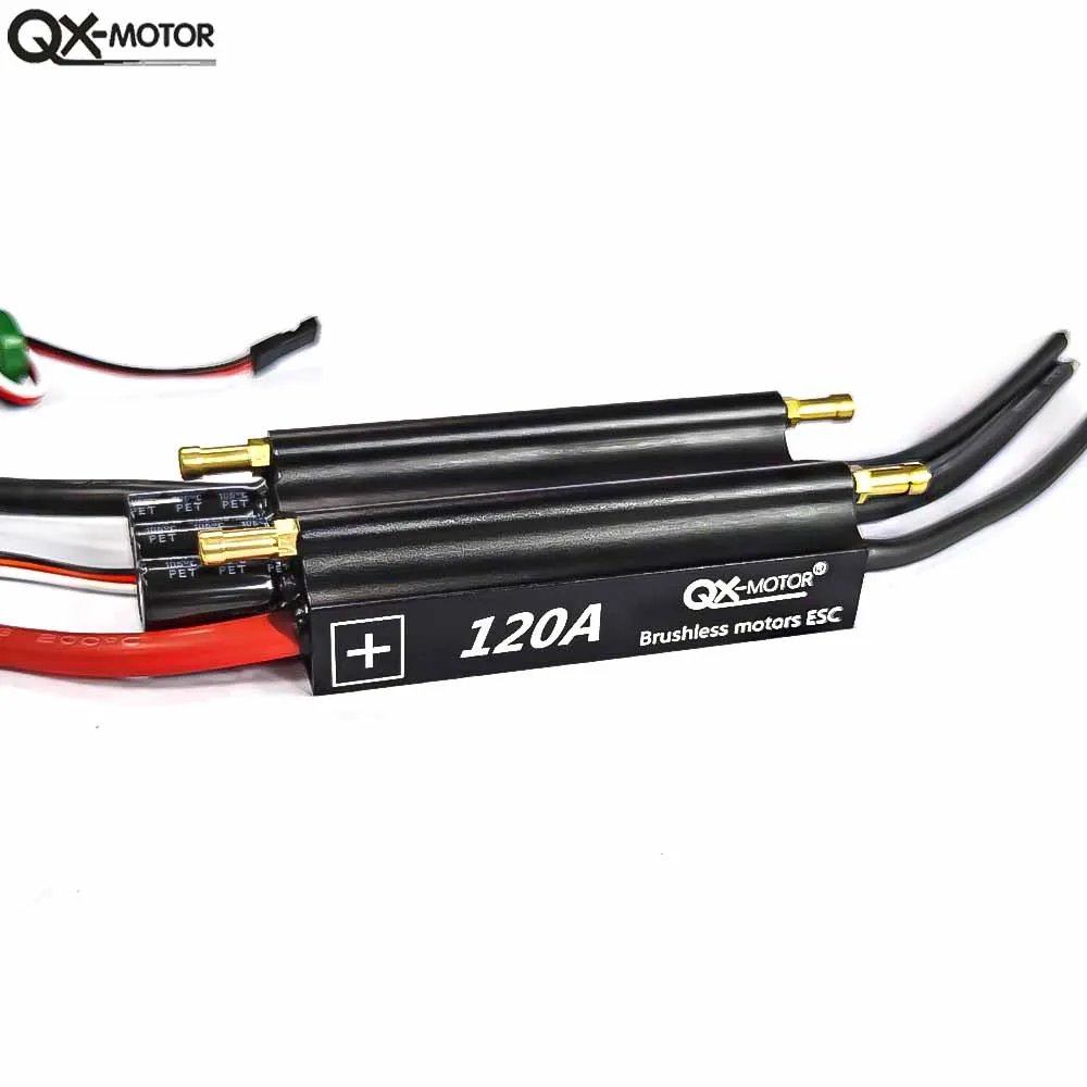 QX-MOTOR 50A 120A ESC Brushless impermeabile bidirezionale con supporto per Controller di velocità UBEC 2-6S Lipo BEC 5.5V/5A per modello di barca RC