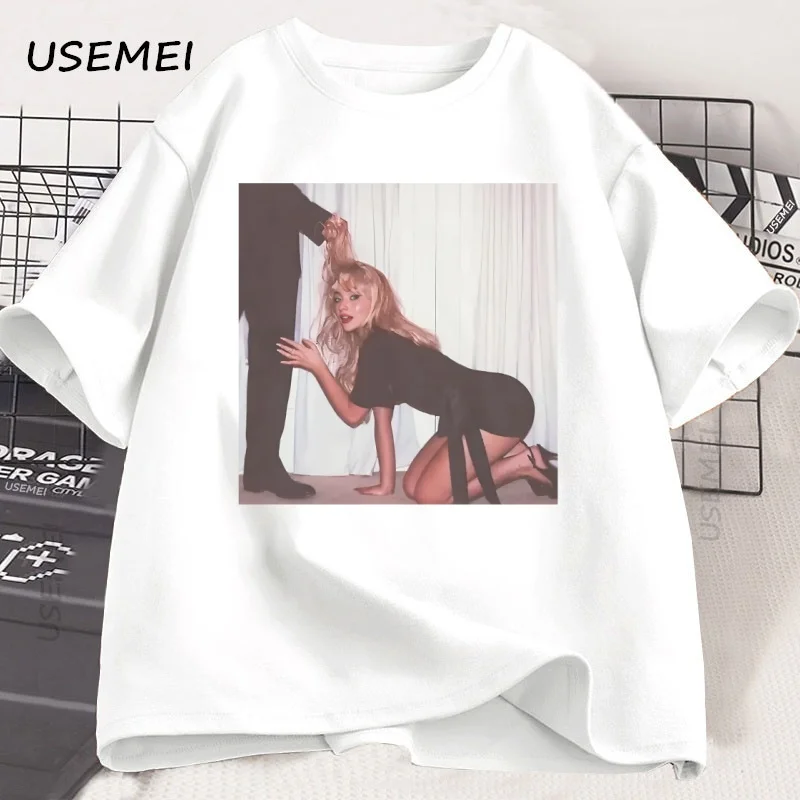 

Sabrina Carpenter T-shirt Man's Best Friend Album Cover Tshirt Hip Hop Concert Merch T Shirt Casual Cotton Short Sleeve Tees