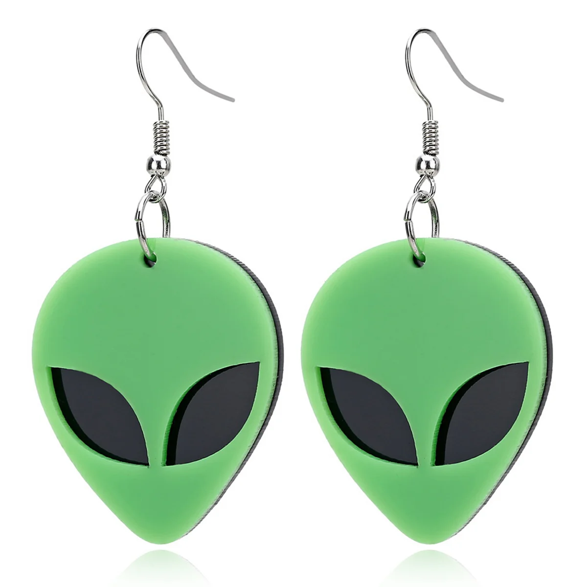 Green Earrings Funny Earbob Jewelry Acrylic Alien Dangle Decoration Exaggerated