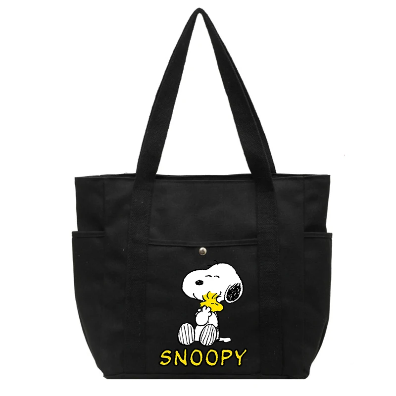 New Snoopy Women\'s Handbag Cartoon Tote Bag Canvas Designer Shoulder Bag Large Capacity Female Shopping Hand Bag Square Bags