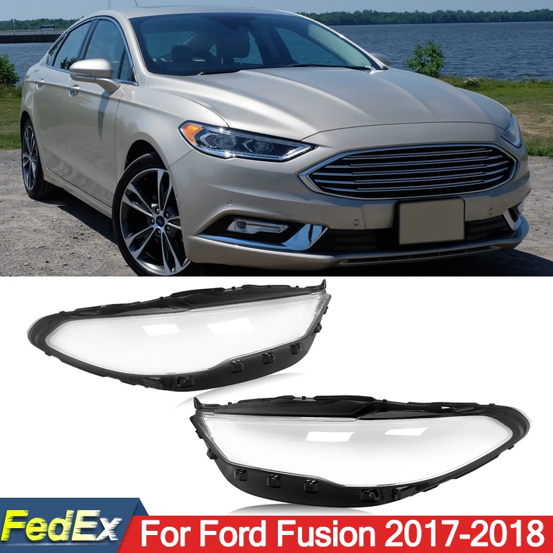 SAIQINGSP Fit For Ford Fusion 2017-2018 Clear Headlight Cover Left+Right Car Accessories Tools