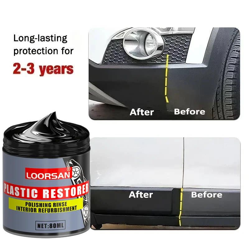Kit di riparazione parafango in plastica, ripristino rapido della lucentezza, protezione, set per la cura dell'auto, include cera schiarente per pneumatici e crema riempitiva