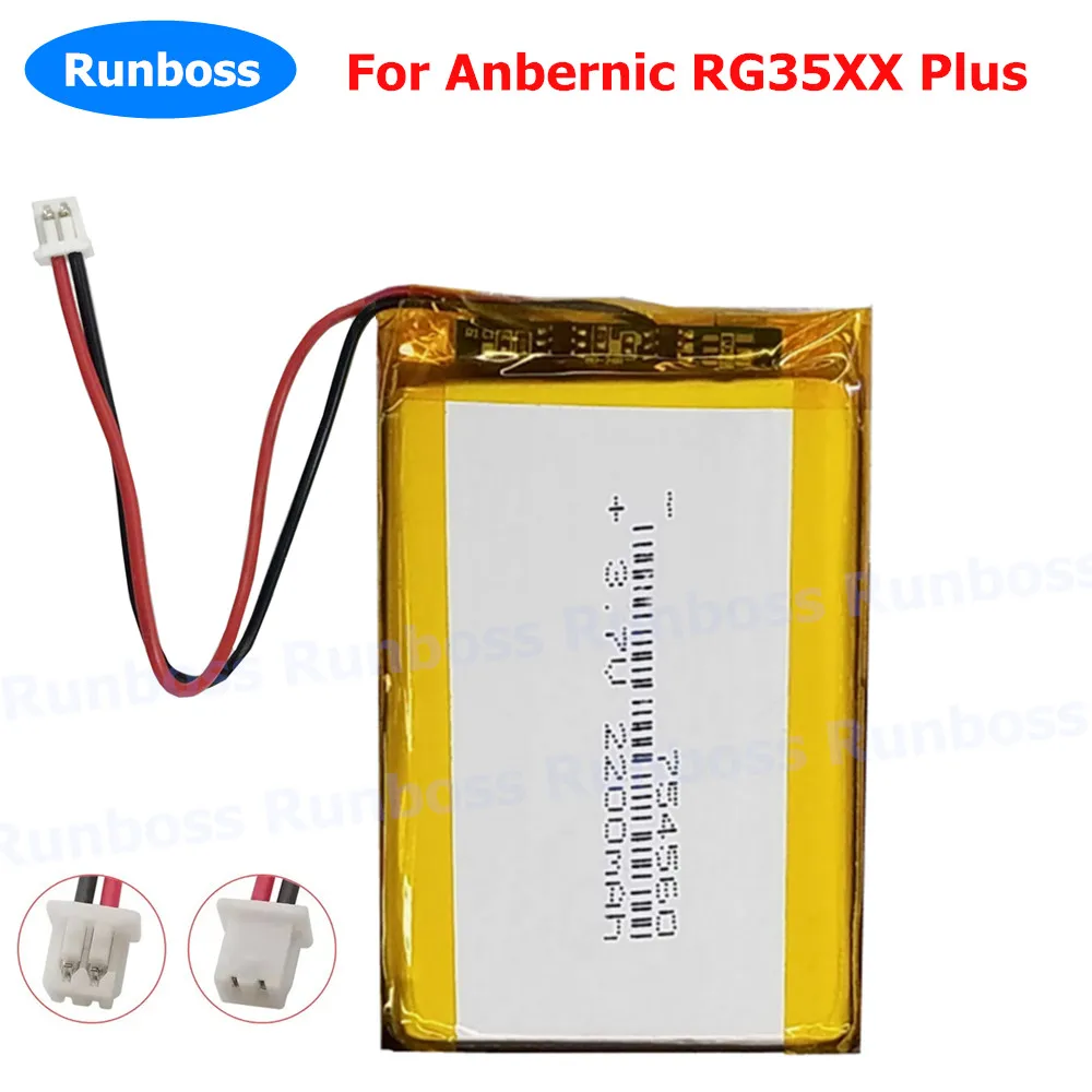 For ANBERNIC RG35XXSP, RG35XX Plus Game Console Handheld 1.25mm 2Pin plug 3.7V 2200mAh Li-Polymer Battery