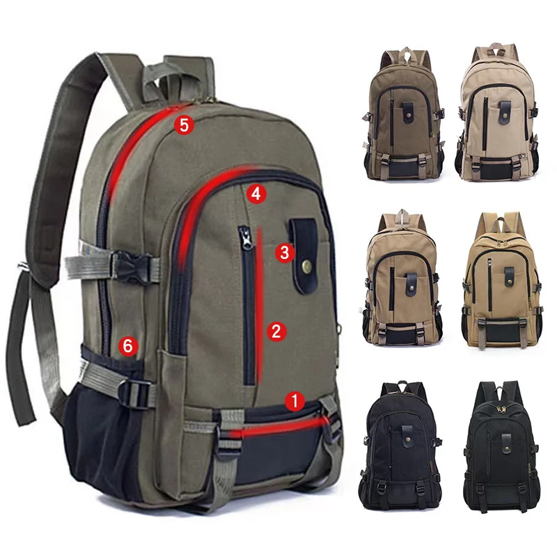 Tas punggung Laptop pria, ransel Camping kasual baru, tas Hiking, tas ransel traveling kapasitas besar, tas kanvas pria, tas olahraga muda