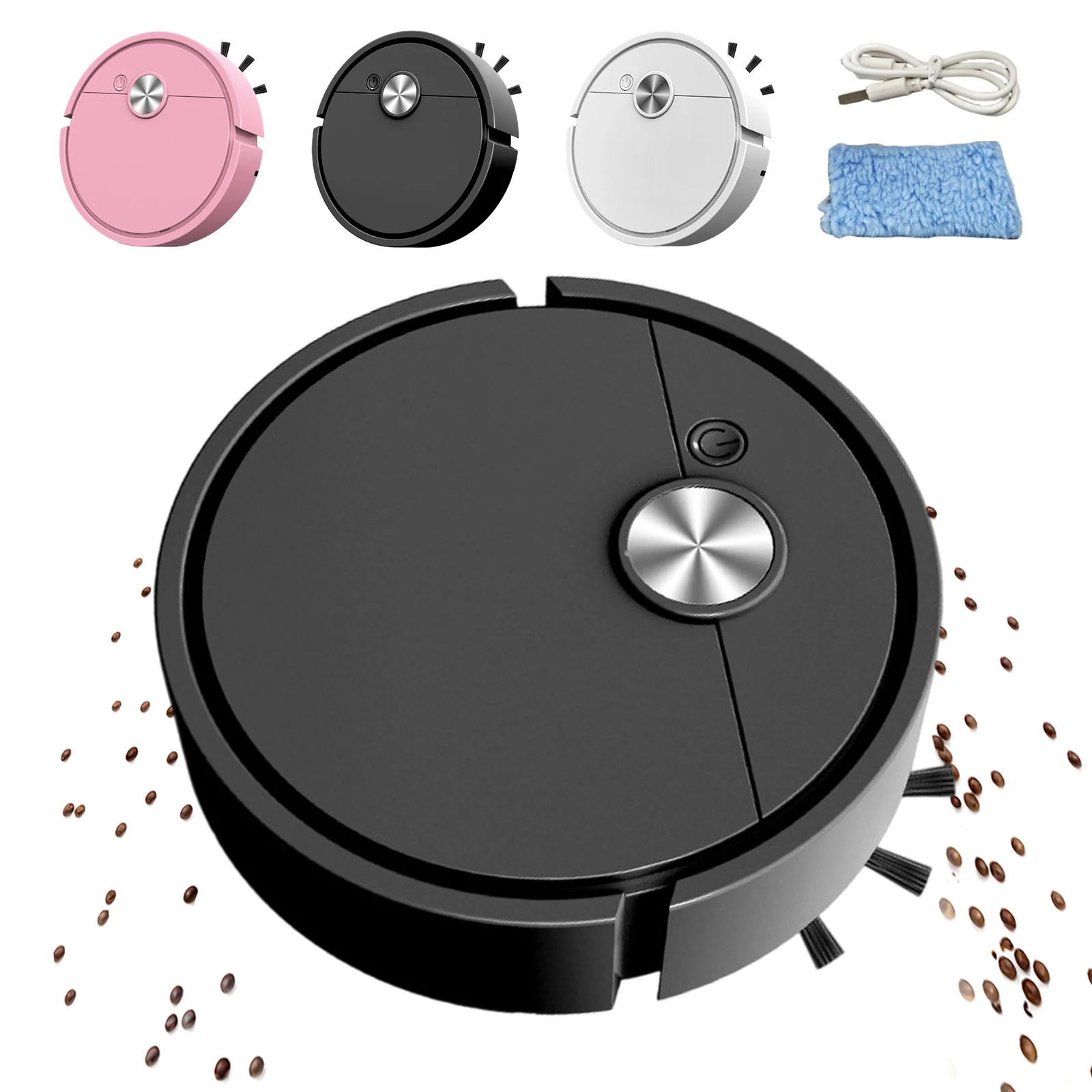 3 In 1 Intelligent Cleaning Robot Automatic Obstacle Avoidance Compact Multi Function Cleaners for Pet Hair&Hard Floor&Carpet