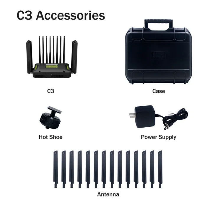 C3 5G Bonding Router Multi-Sim Aggregation Router unterstützt UDP TCP Mobile Router bietet Internet für verschiedene Geräte