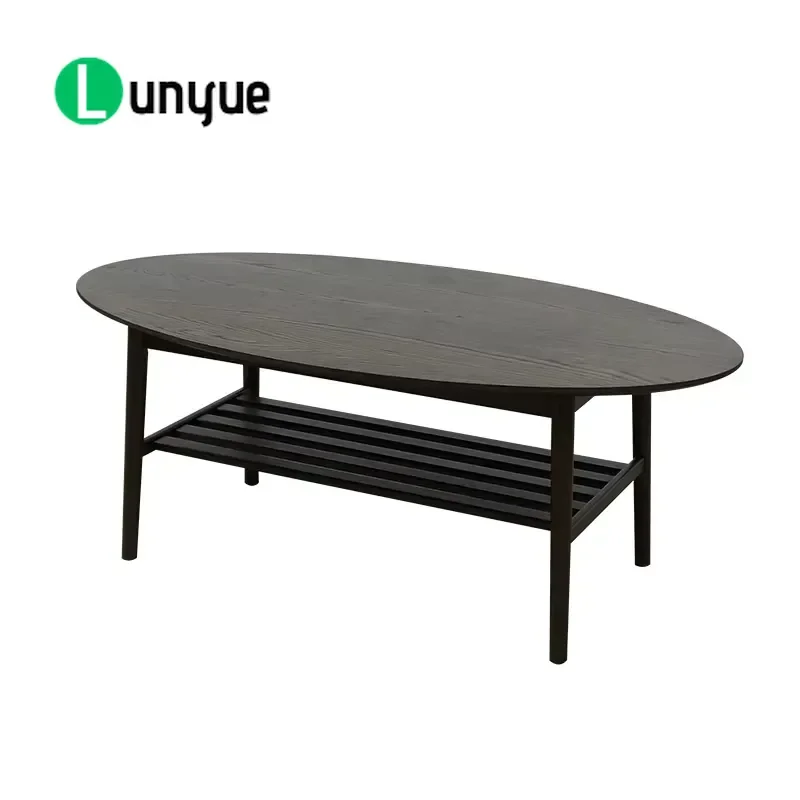 Scandinavian Style PB MDF Coffee Table Wood Veneer Finish Space Saving Design Small Apartment Cocktail Table Modern Living
